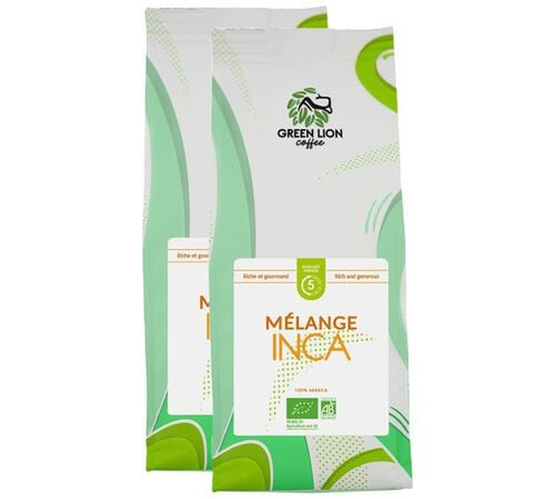 2 Kg Caf&eacute; en grain Bio Le M&eacute;lange Inca - Green Lion Coffee