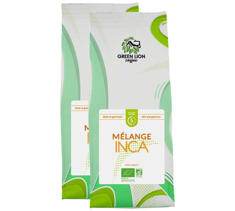 2 Kg Caf&eacute; en grain Bio Le M&eacute;lange Inca - Green Lion Coffee image number 0