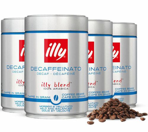 4 x 250 g - Caf&eacute; en grain - D&eacute;caf&eacute;in&eacute; Torr&eacute;faction Classico - ILLY