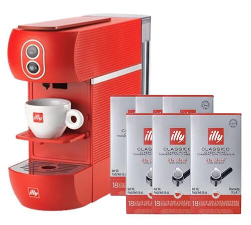 Machine &agrave; caf&eacute; Illy pour dosettes ESE Rouge + 108 dosettes offertes