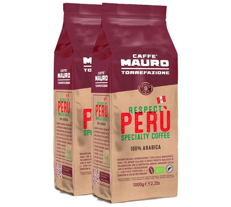 2 x 1 kg - Caf&eacute; en grain - Respect Per&ugrave; Bio - CAFF&Egrave; MAURO image number 0