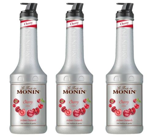 Lot de 3 Pur&eacute;es de Fruit de Monin - Cerise - 3 x 1L