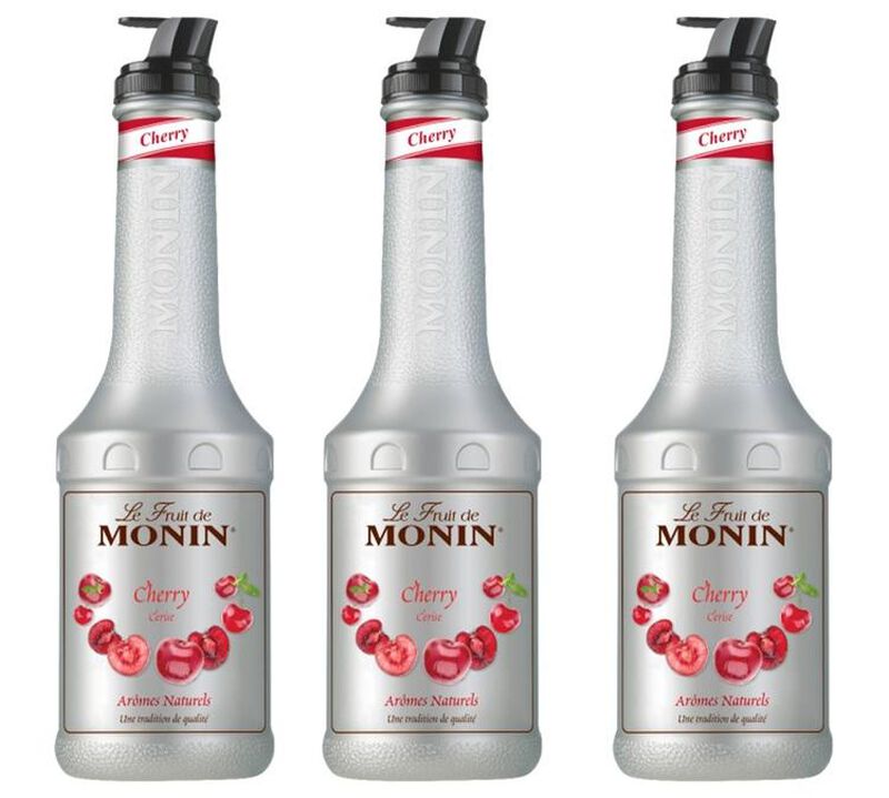 Lot de 3 Pur&eacute;es de Fruit de Monin - Cerise - 3 x 1L image number 0