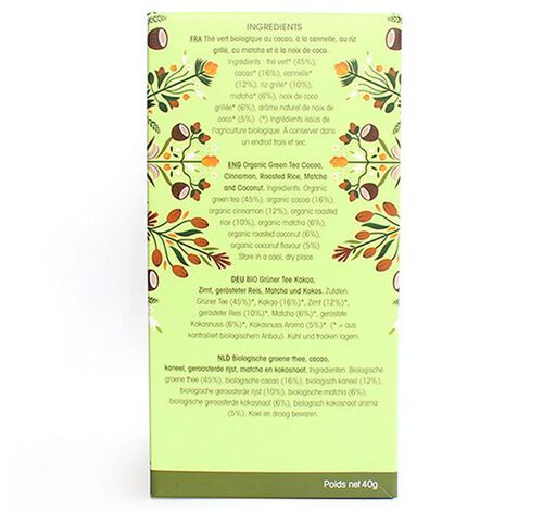 Th&eacute; Vert Matcha Cacao Bio & Equitable - 20 sachets - FAIRTRADE - ENGLISH TEA SHOP image number 3