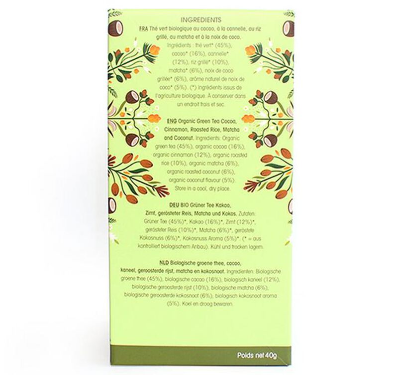 Th&eacute; Vert Matcha Cacao Bio & Equitable - 20 sachets - FAIRTRADE - ENGLISH TEA SHOP image number 3