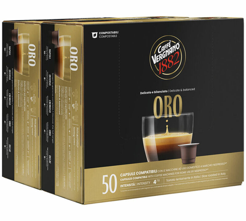 100 Nespresso* Original Compatible Capsules &ndash; Espresso Oro - Caff&egrave; Vergnano image number 0