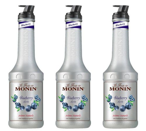 Lot de 3 Pur&eacute;es de Fruit de Monin - Myrtille - 3 x 1L