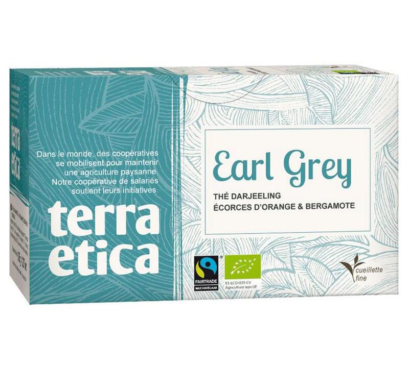 Earl Grey black tea - 20 individually-wrapped tea bags - Terra Etica image number 0