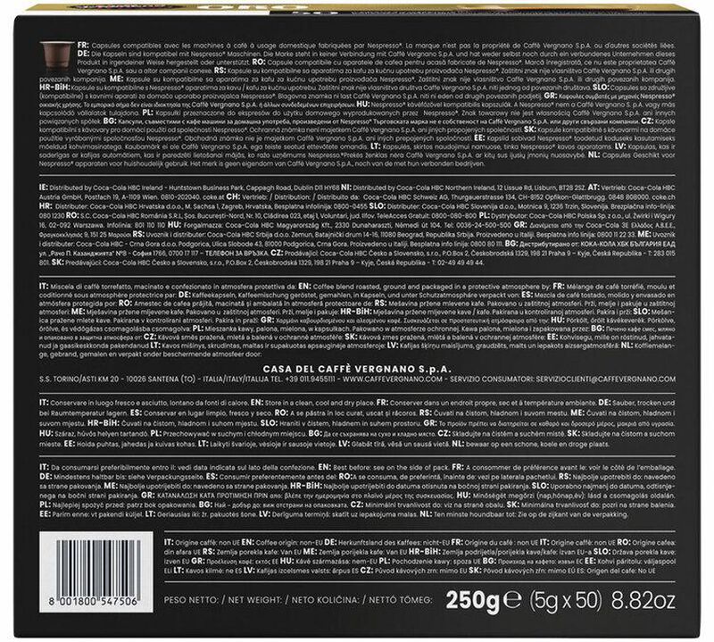100 Nespresso* Original Compatible Capsules &ndash; Espresso Oro - Caff&egrave; Vergnano image number 3