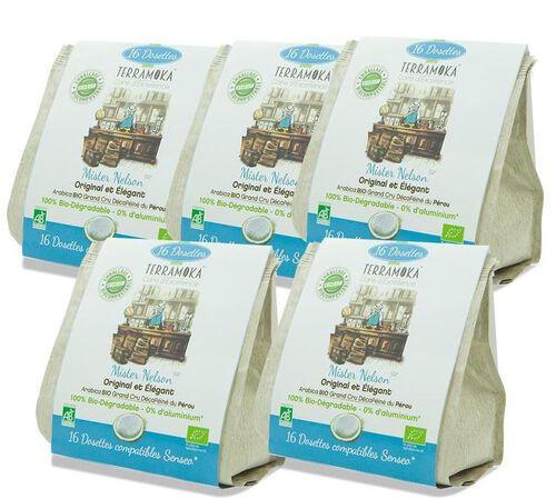 Pack 80 dosettes souples Mister Nelson Bio - TERRAMOKA
