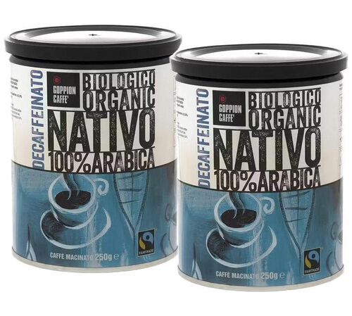 Goppion Caff&egrave; - Caff&egrave; macinato - Decaffeinato bio Nativo 100% arabica 2 x 250 g
