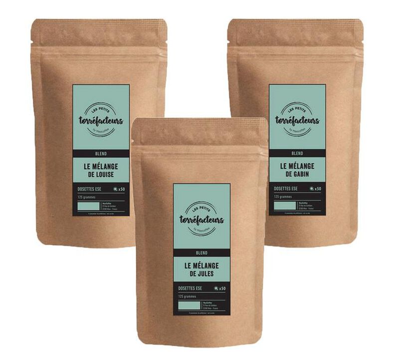 Pack of 3 Exclusive Coffee Blends - 150 ESE coffee pods - Les Petits Torr&eacute;facteurs image number 0
