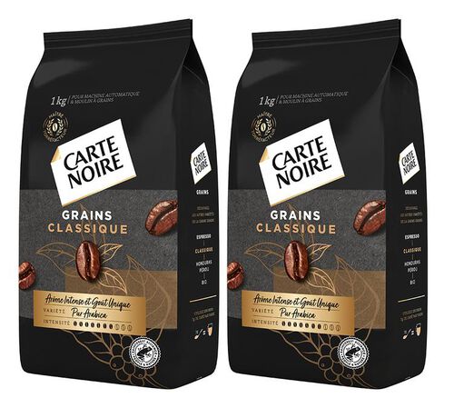 3 x 1 kg - Caf&eacute; en grain - Pack 1 kg Secrets de nature Congusta & 2 kg Classique Pur Arabica - CARTE NOIRE image number 2