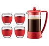 Bodum Brazil 3-cup French Press in Red - 350ml image number 4