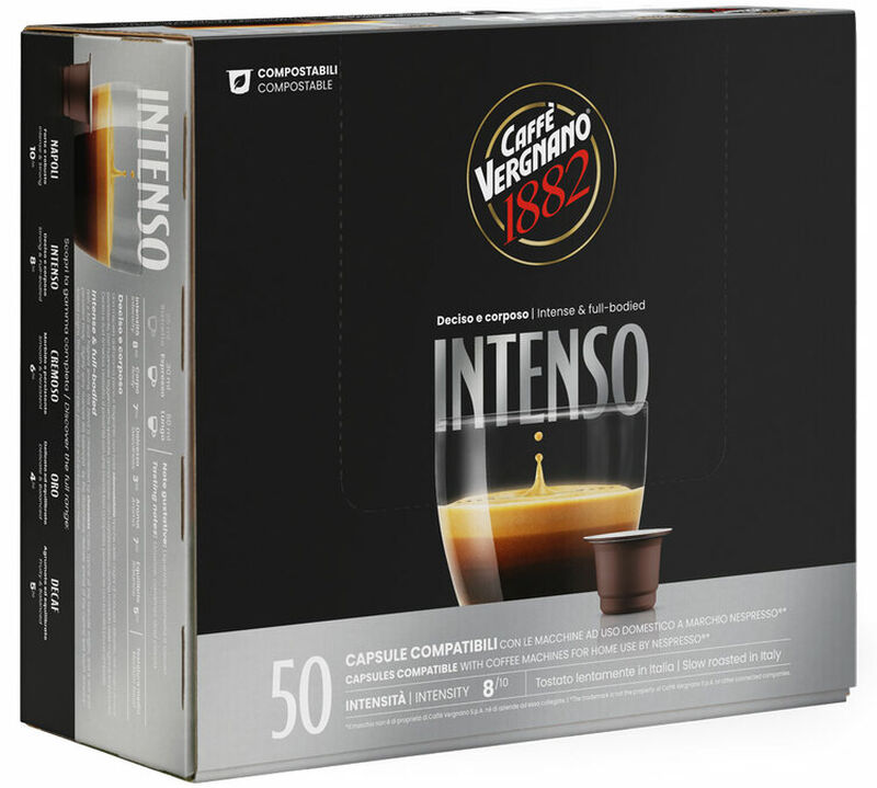 50 Nespresso* Original Compatible Capsules Espresso Intenso &ndash; CAFFE VERGNANO image number 1