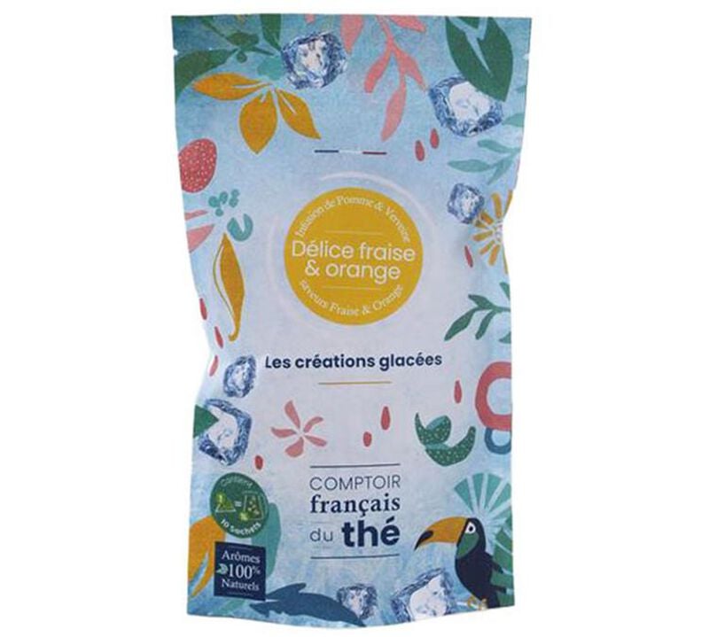 Infusion glac&eacute;e Douceurs fraise et orange - 10 sachets - COMPTOIR FRAN&Ccedil;AIS DU TH&Eacute; image number 0
