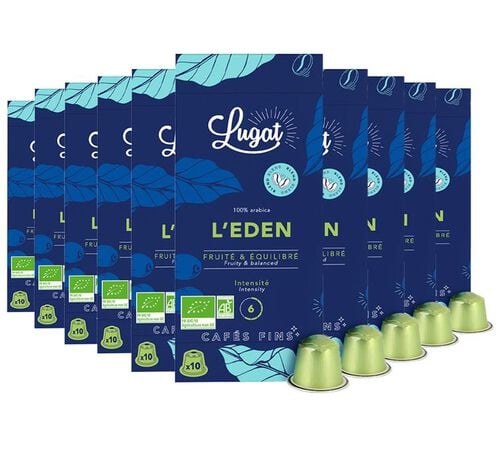 100 capsules compatibles Nespresso* Original L'Eden bio - LUGAT