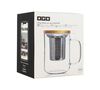 Glass mug with tea infuser and bamboo lid- 39cl - OGO Living image number 2