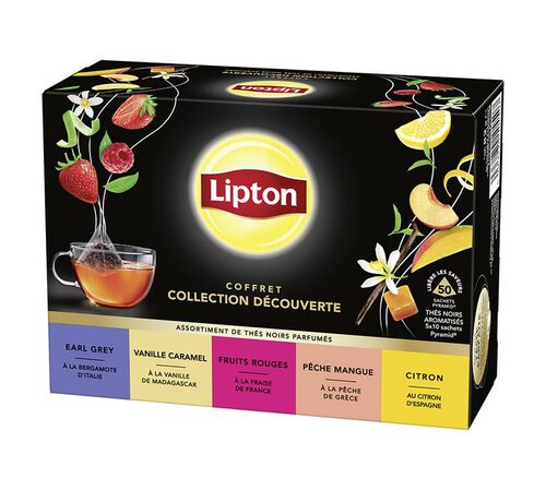 Coffret th&eacute;s noirs Collection D&eacute;couverte - 50 sachets - LIPTON image number 0