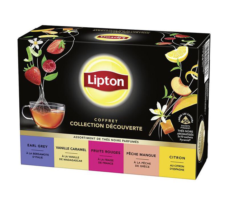 Coffret th&eacute;s noirs Collection D&eacute;couverte - 50 sachets - LIPTON image number 0