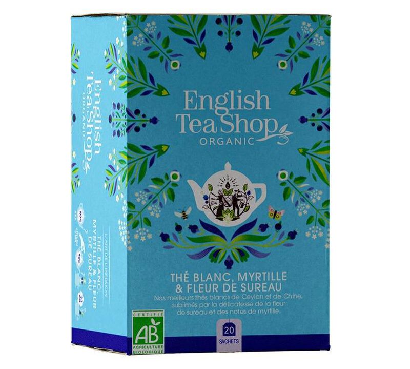 English Tea Shop 'Blueberry and Elderflower' organic white tea - 20 sachets image number 0
