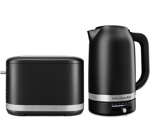 Set Petit-D&eacute;jeuner Bouilloire et Grille-pain Noir R&eacute;glisse - KitchenAid