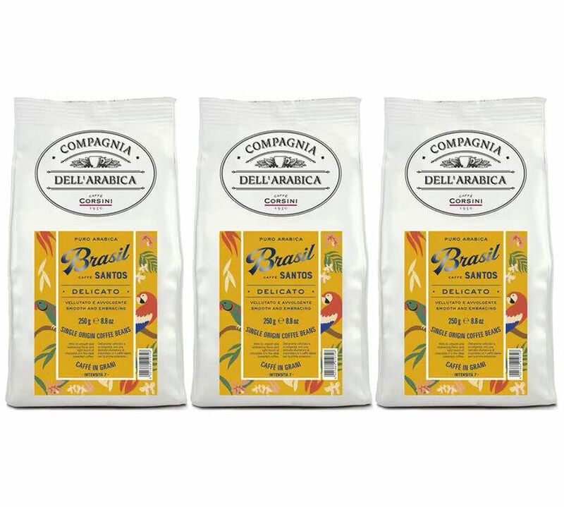 3 x 250 g - Caf&eacute; en grain - Br&eacute;sil Santos - CORSINI image number 0