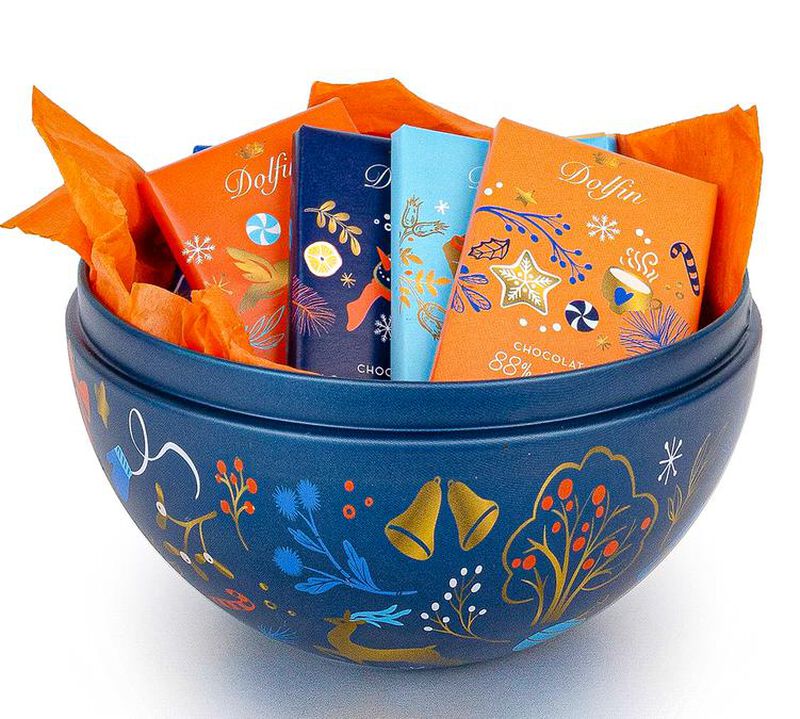 Dolfin Christmas Bauble Filled with Chocolate Bars - 10 x 10g image number 1