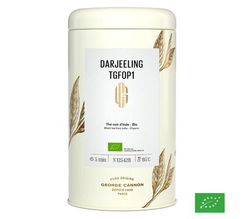 George Cannon Darjeeling Mahalderam organic black tea - 100g loose leaf in tin