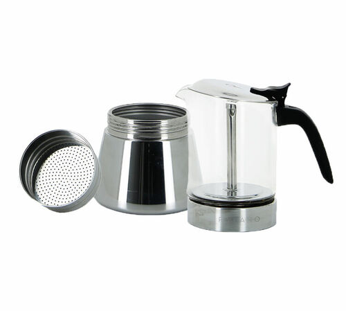 Cafeti&egrave;re italienne PYLANO Kiara inox et verre 9 tasses image number 4
