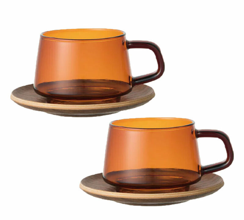 Lot de 2 Tasses + sous tasses - KINTO -  27 cl Ambre image number 0