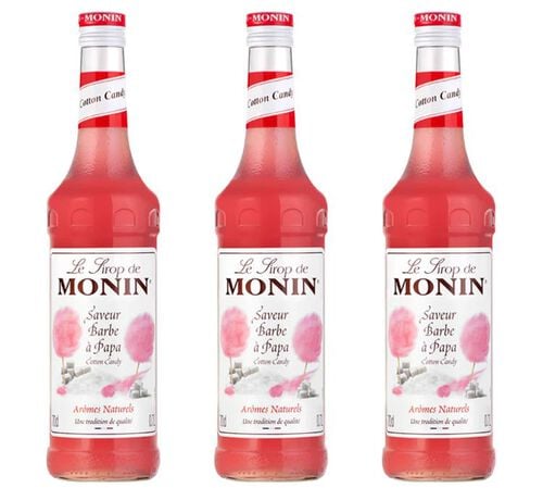 Lot de 3 Sirops Monin - Barbe &agrave; Papa - 3 x 70 cl