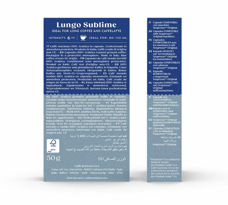 Caff&egrave; Borbone - 100 Capsule compatibili Nespresso&reg; - Lungo Sublime image number 1
