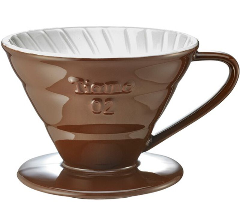 Tiamo V02 4-cup coffee dripper in brown image number 0