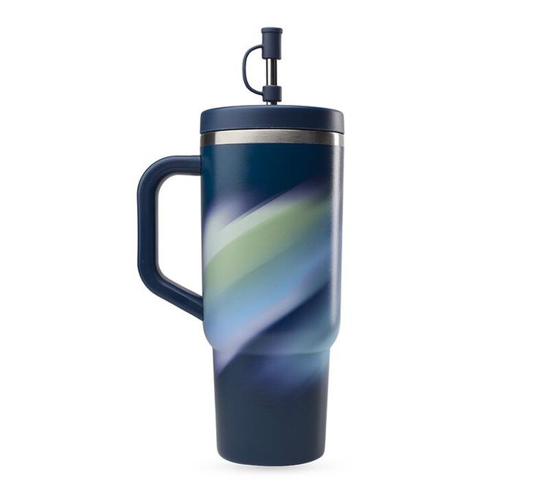 Qwetch Insulated Travel Water bottle with Straw - Aura Midnight Blue - 90 cl image number 1