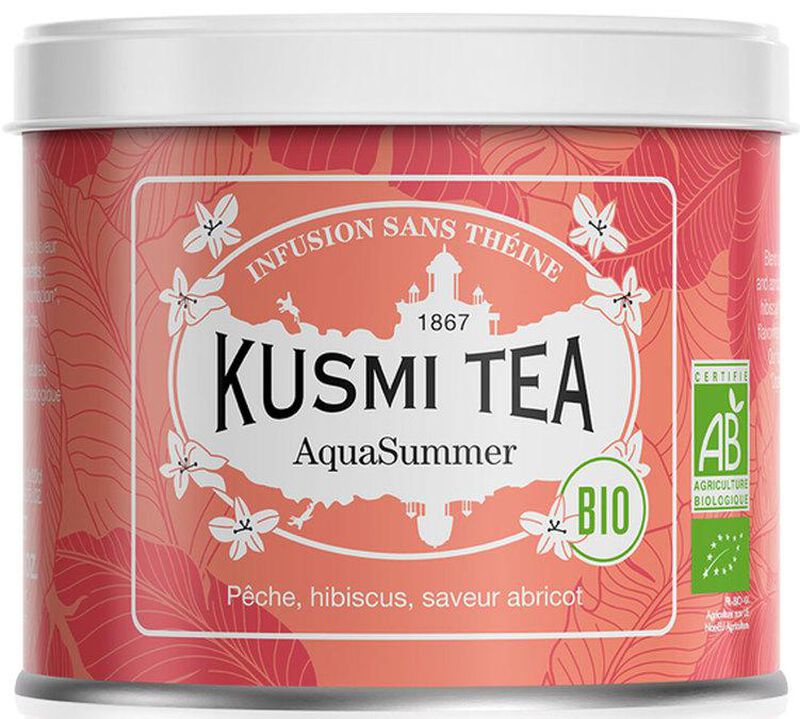Kusmi Tea Organic AquaSummer Herbal Tea - 100g Loose Leaf Tin image number 0