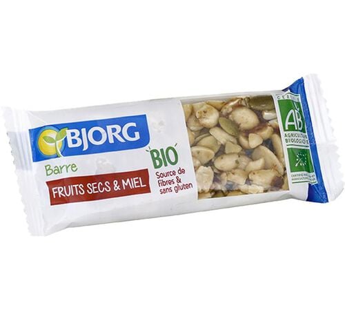 Barre C&eacute;r&eacute;ale Cacahu&egrave;tes Fruits Secs Miel Bio - 30 x 25 g - BJORG