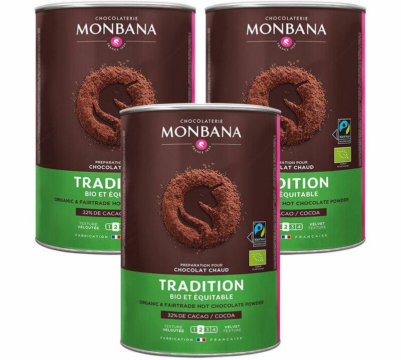 Monbana -Trinkschokolade Bio Max Havelaar f&uuml;r Gesch&auml;ftskunden 3 x 1 kg image number 0