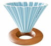 Origami Dripper M in Matte Blue + Wooden Holder image number 0