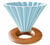 Origami Dripper M in Matte Blue + Wooden Holder image