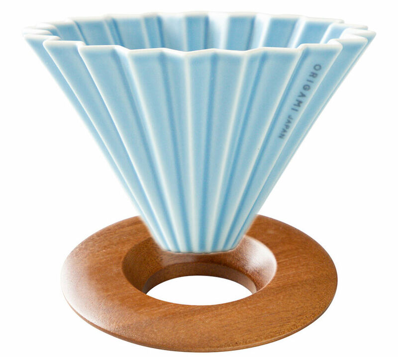 Origami Dripper M in Matte Blue + Wooden Holder image number 0