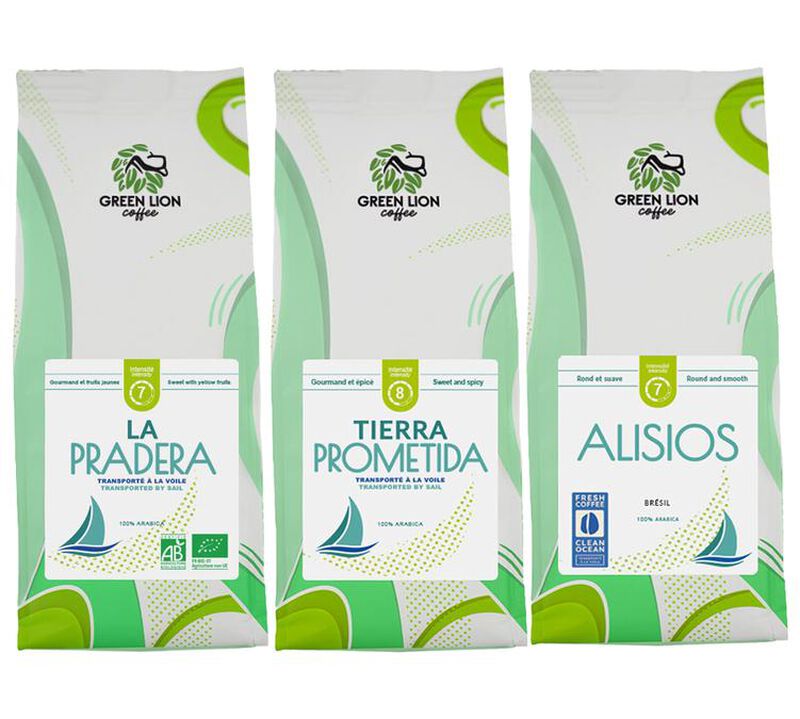 Green Lion Coffee Discovery Pack Coffee Beans Transported by Sail - 3 x 250g image number 0