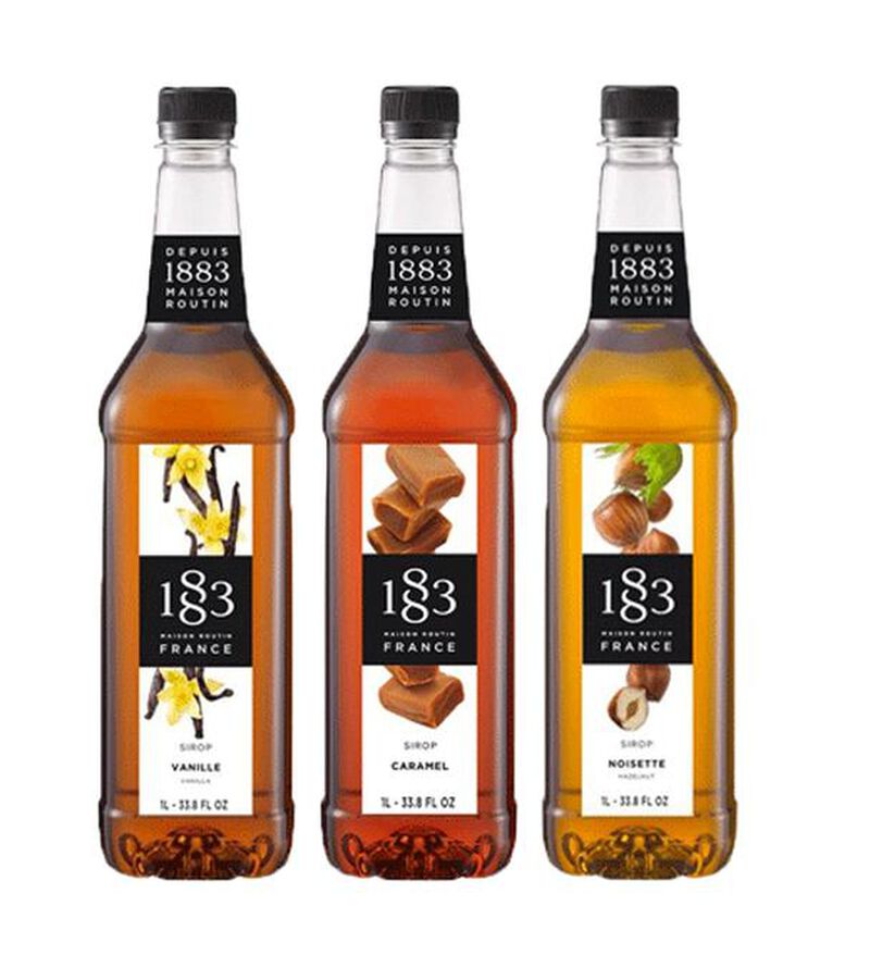 Lot de 3 Sirops 1883 Routin Vanille - Caramel - Noisette  - Bouteille Plastique - 3x1L image number 0
