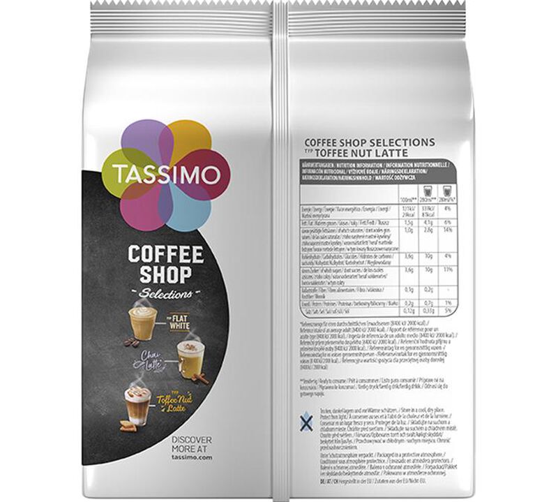 Tassimo pods Coffee Shop Toffee Nut Latte x 8 T-Discs image number 1