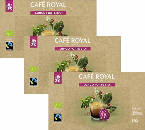 150 capsules Nespresso* Pro Lungo Forte Bio - Fairtrade - CAFE ROYAL