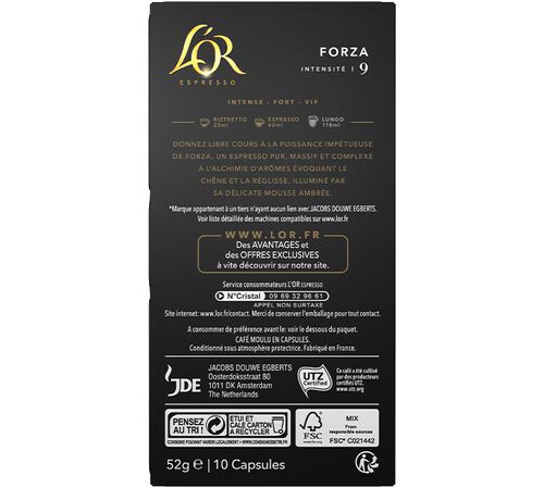 100 Nespresso* Original Compatible Capsules Espresso Forza &ndash; L'OR ESPRESSO image number 2