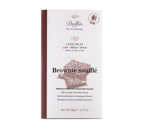 Tablette Chocolat au lait 37% brownie souffl&eacute; - 70 g - DOLFIN
