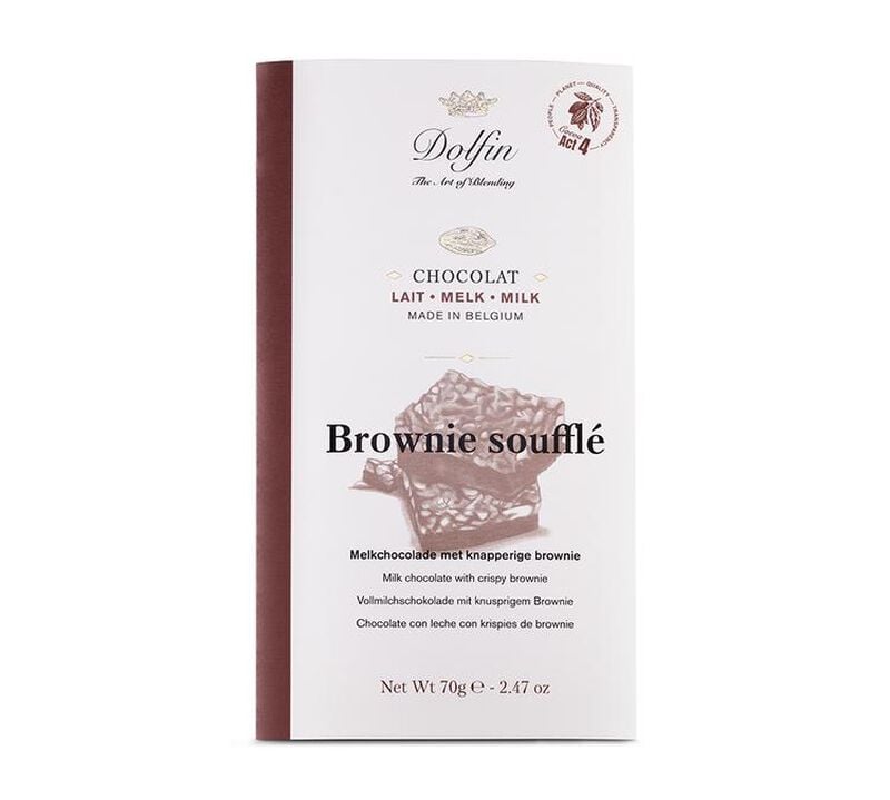 Tablette Chocolat au lait 37% brownie souffl&eacute; - 70 g - DOLFIN image number 0