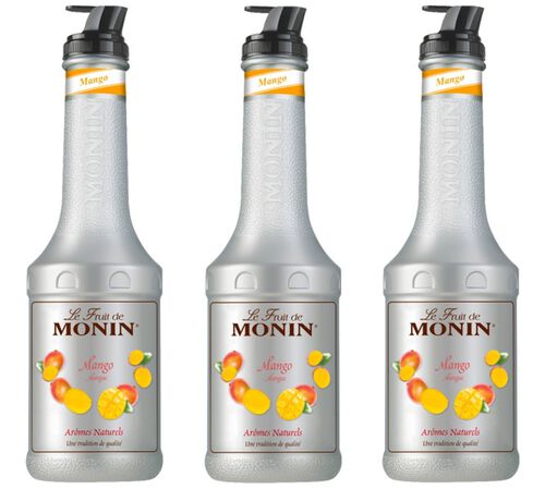 Lot de 3 Pur&eacute;es de Fruit de Monin - Mangue - 3 x 1L