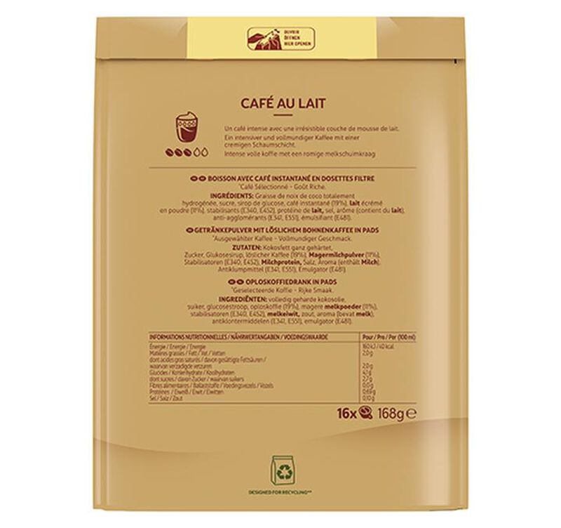 Senseo Pods Caf&eacute; au Lait x 16 image number 1